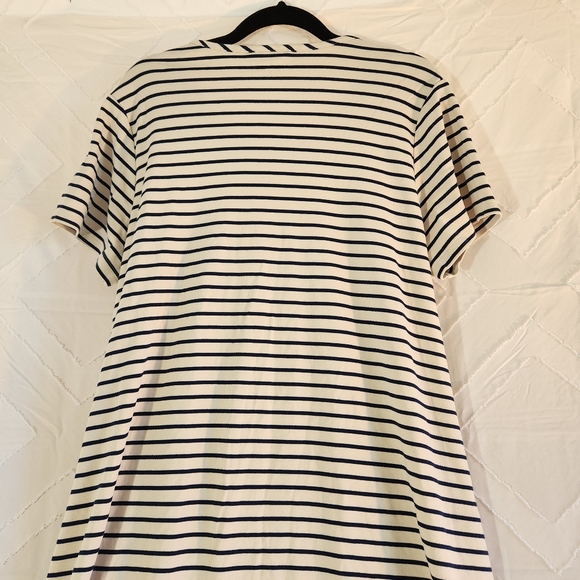 Lands End 1X Striped Short Sleeve Dress - Picture 3 of 11
